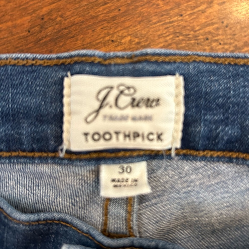 Jcrew Mid Rise Distressed Toothpick - Picture 3 of 3